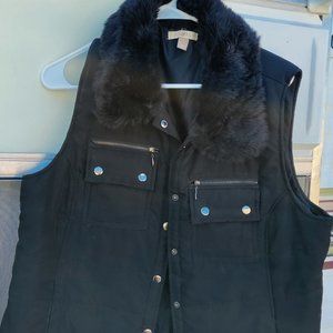 Black quilted vest